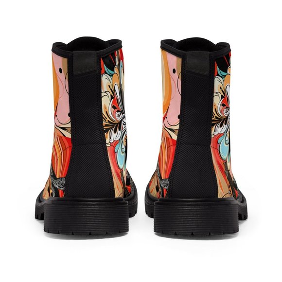 Luxury Stylish,  Men's Canvas Boots, Classy Mod Art Deco Outfit Footwear - Picture 8 of 9